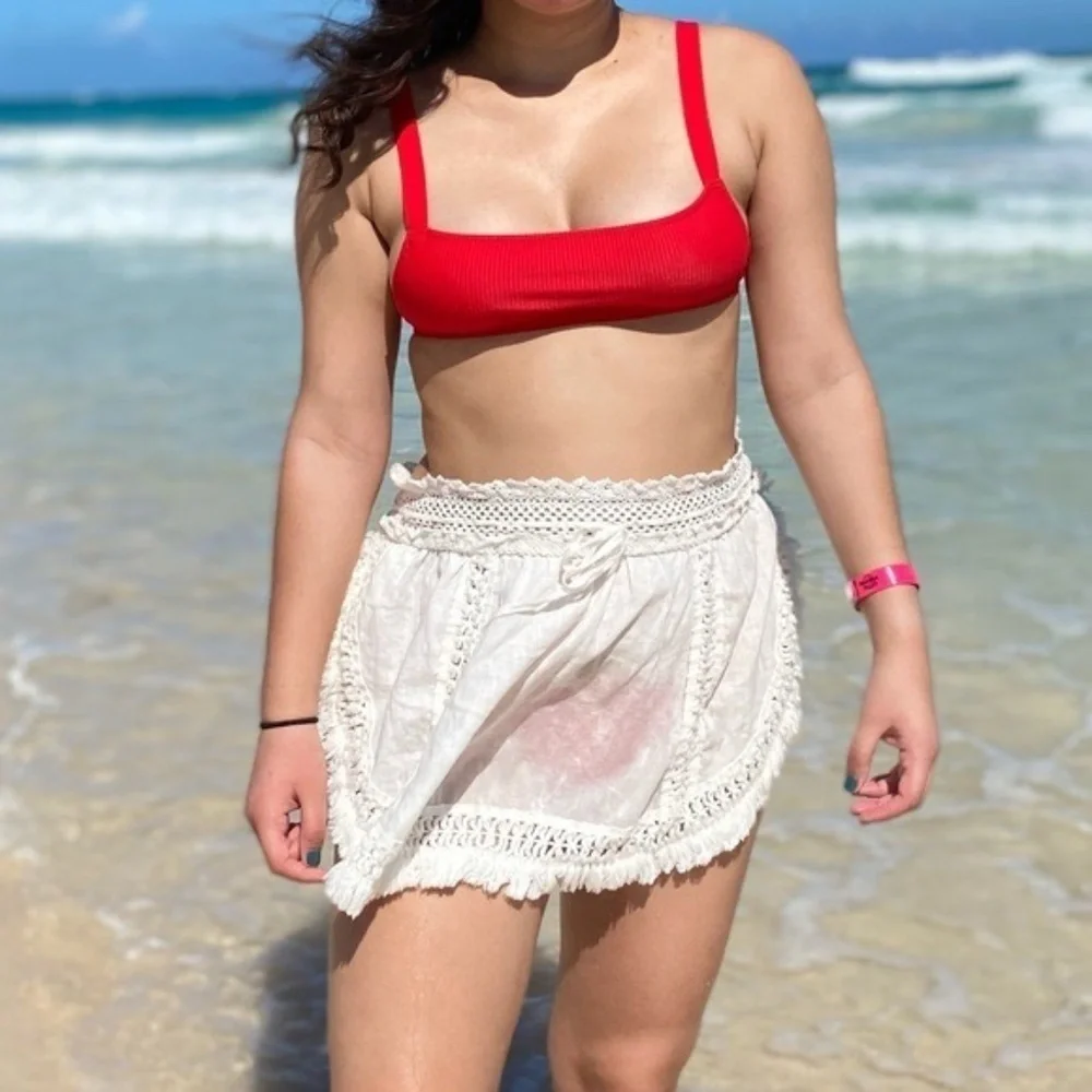 New! Frankie's Bikini Kasey top ribbed red 16171